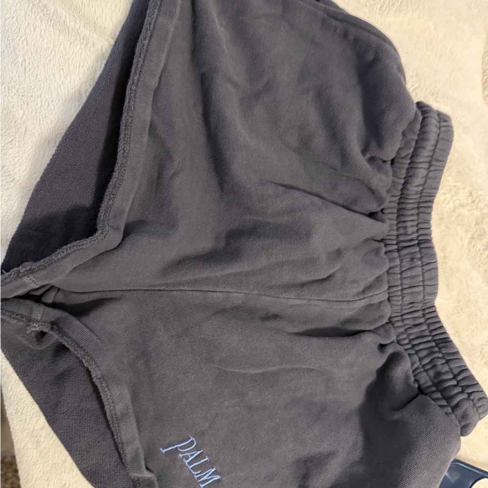 Palm Angels Charcoal Gray Fleece Shorts